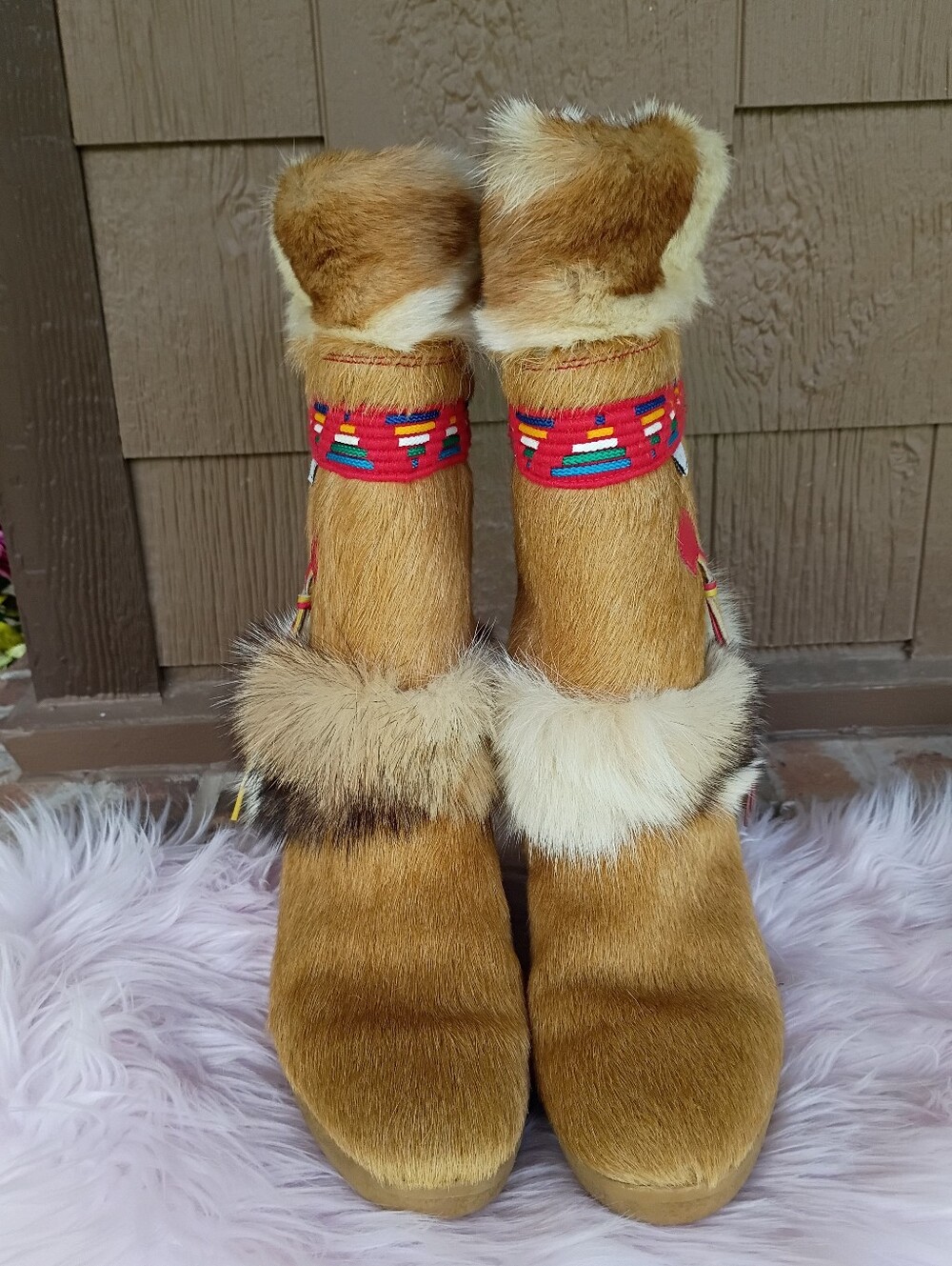Tecnica Southwestern Apres Ski Goat Hair Fur Winter Snow Boots Made in Italy 42 - Picture 6 of 16